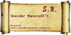 Sneider Manszvét névjegykártya
